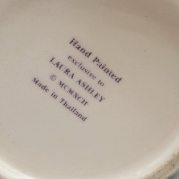 Laura Ashley Grapefields Ceramic Pitcher Hand Painted Checkered - Picture 7 of 9